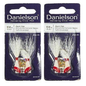 2 packs - Danielson DJ14CRW Jig Dart Red/White, 1/4 oz.